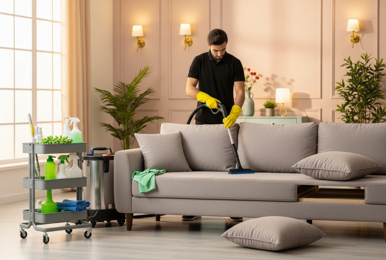 5 Seater Sofa Set Cleaning